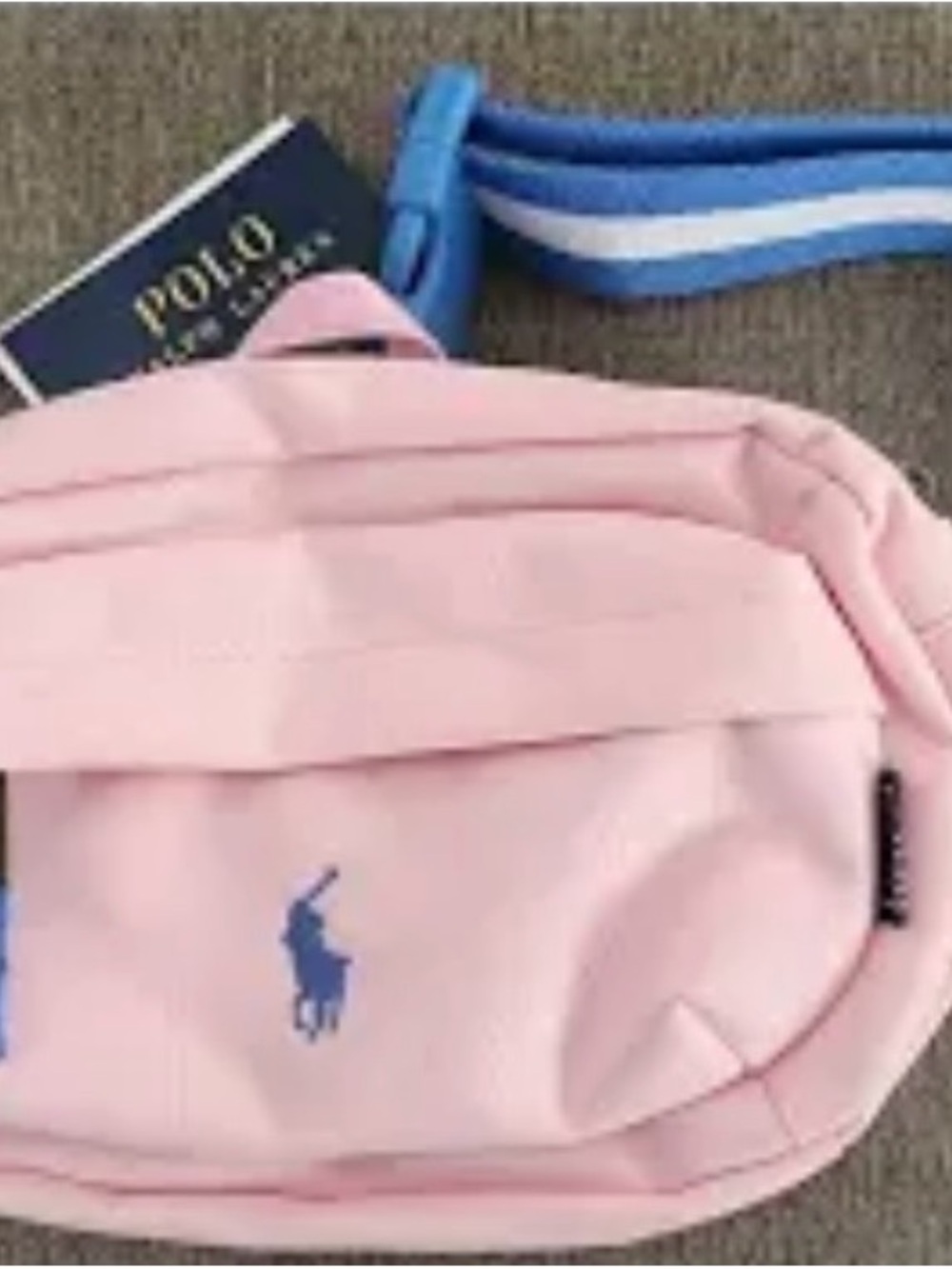 Polo by Ralph Lauren Pink Belt Bag with Light Blue Strap NWOT - Picture 3 of 7
